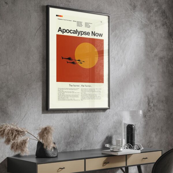 Mid-century modern style Apocalypse Now movie poster with vintage design