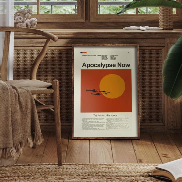 Mid-century modern style Apocalypse Now movie poster with vintage design