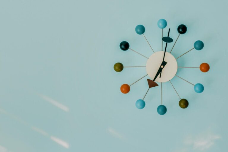 Abstract mid century modern artwork in vibrant colors