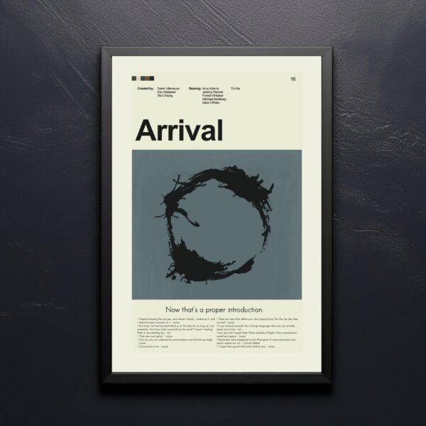 Arrival movie poster with mid-century modern design by 20th Century Studios