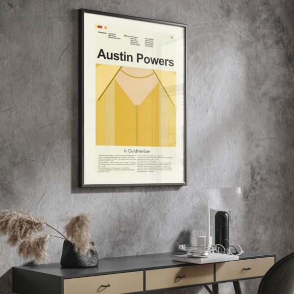 Mid-century modern Austin Powers in Goldmember movie poster wall art