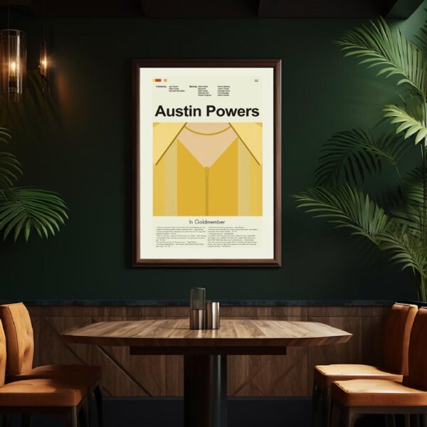 Mid-century modern Austin Powers in Goldmember movie poster wall art