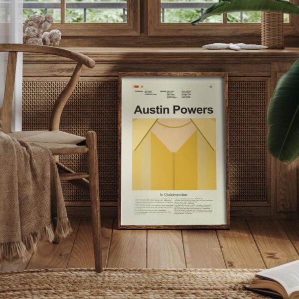 Mid-century modern Austin Powers in Goldmember movie poster wall art