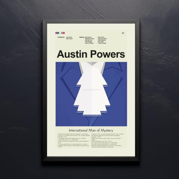 Mid-century modern Austin Powers International Man of Mystery movie poster