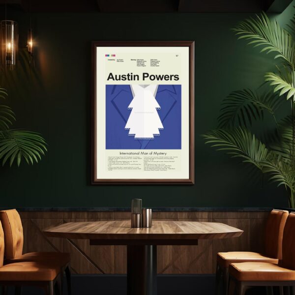 Mid-century modern Austin Powers International Man of Mystery movie poster