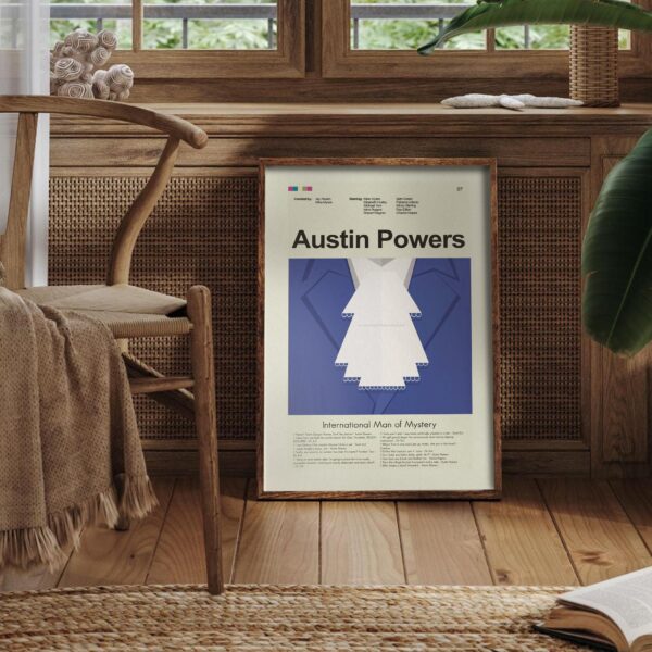 Mid-century modern Austin Powers International Man of Mystery movie poster