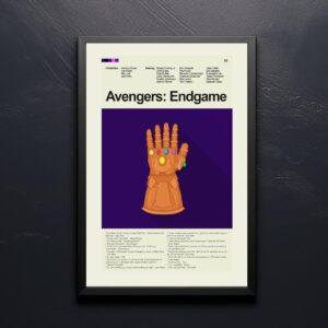 Avengers Endgame mid-century modern style graphic design movie poster