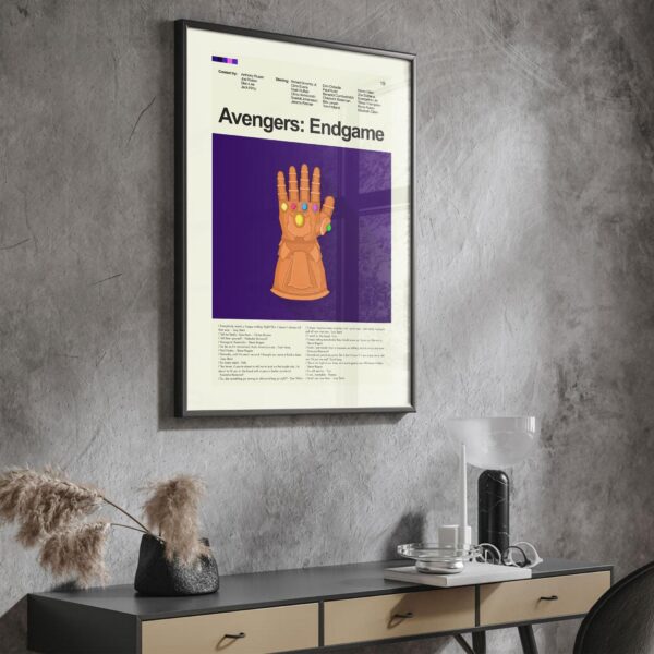 Avengers Endgame mid-century modern style graphic design movie poster