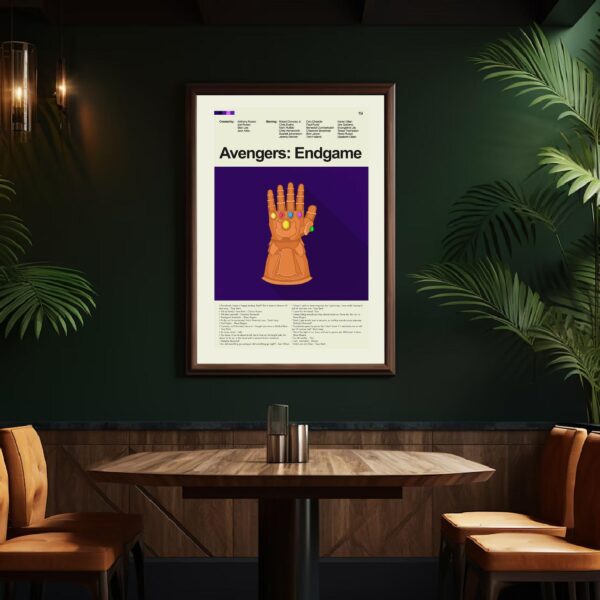 Avengers Endgame mid-century modern style graphic design movie poster