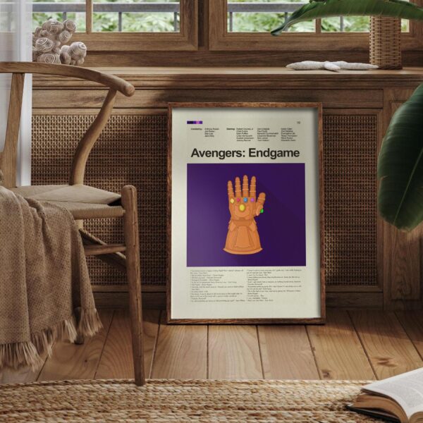Avengers Endgame mid-century modern style graphic design movie poster