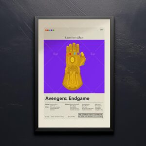 Mid-century modern Avengers: Endgame movie poster with retro design