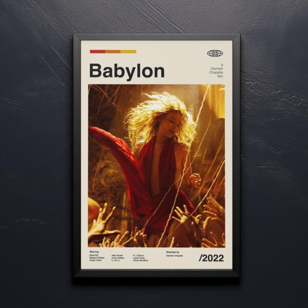 Babylon Movie Poster - retro mid-century wall art print