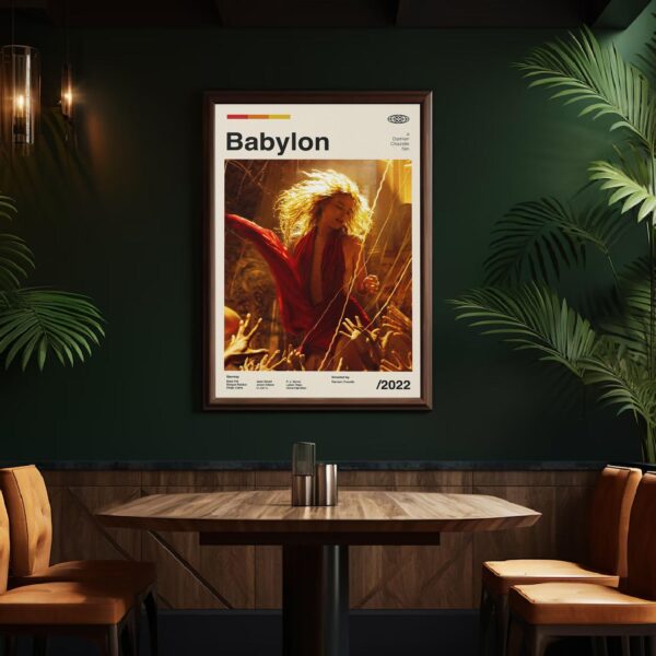 Babylon Movie Poster - retro mid-century wall art print