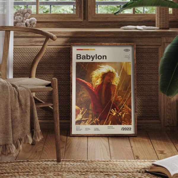 Babylon Movie Poster - retro mid-century wall art print
