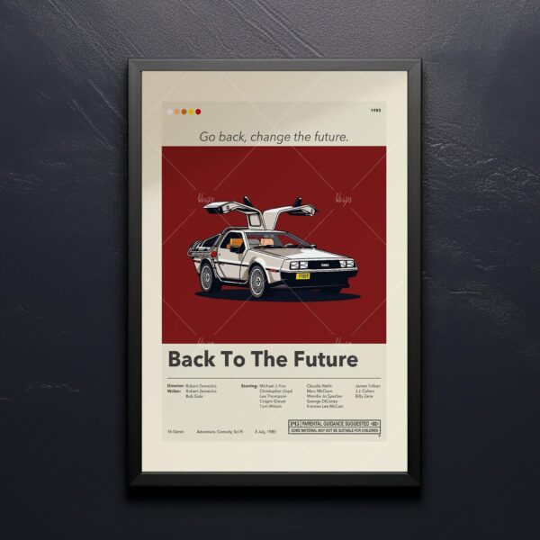 Mid-century modern vintage Back to the Future movie poster artwork