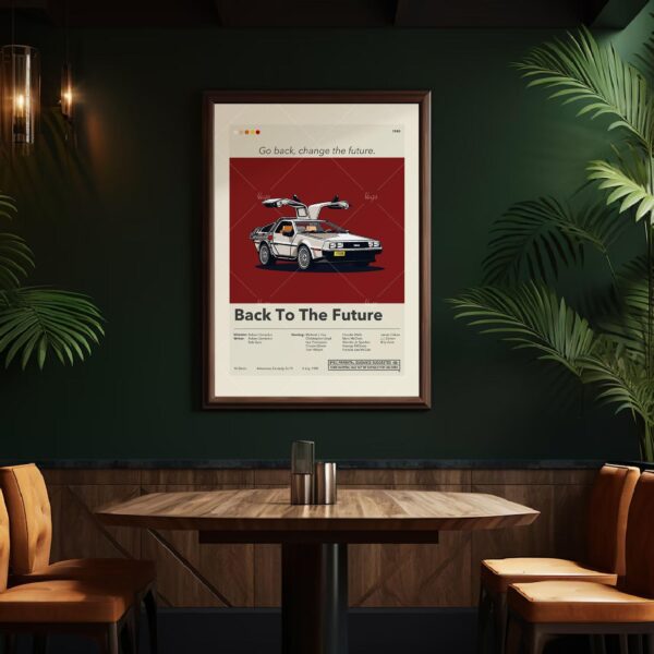 Mid-century modern vintage Back to the Future movie poster artwork