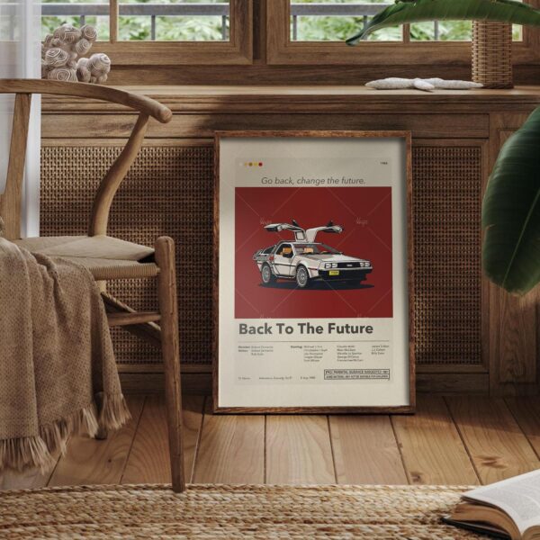 Mid-century modern vintage Back to the Future movie poster artwork