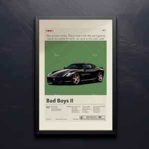 Bad Boys II mid-century modern graphic design movie poster