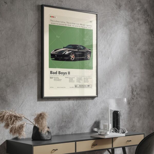 Bad Boys II mid-century modern graphic design movie poster