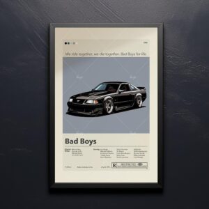 Mid-century modern Bad Boys Ride or Die movie poster art