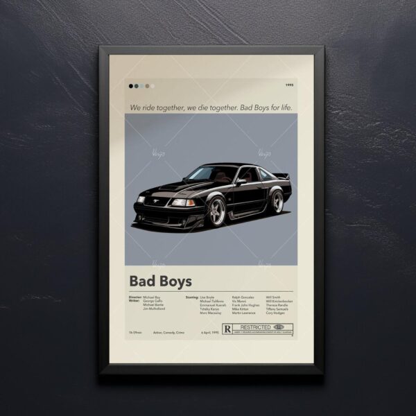 Mid-century modern Bad Boys Ride or Die movie poster art