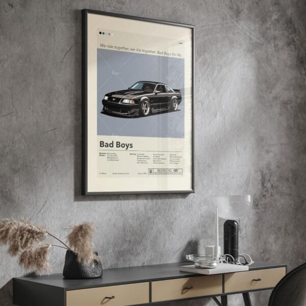 Mid-century modern Bad Boys Ride or Die movie poster art