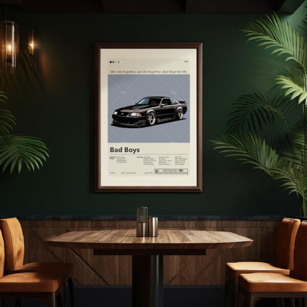 Mid-century modern Bad Boys Ride or Die movie poster art