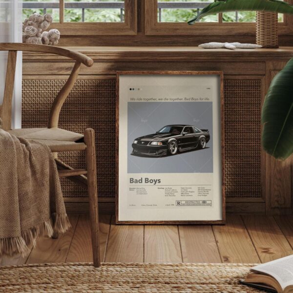 Mid-century modern Bad Boys Ride or Die movie poster art