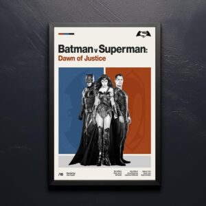 Batman v Superman mid-century poster retro artwork