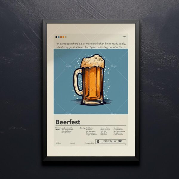 Mid-century modern Beerfest movie poster, 20th century limited edition