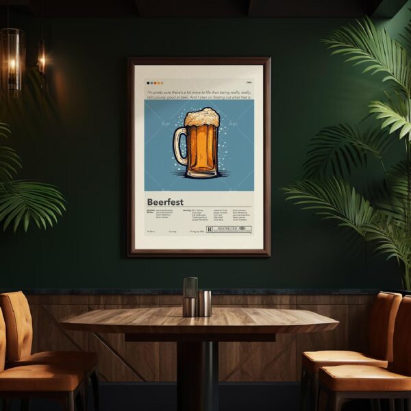 Mid-century modern Beerfest movie poster, 20th century limited edition