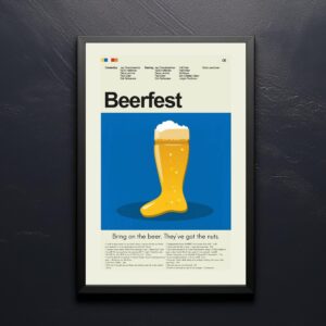 Mid-century modern style Beerfest movie poster with retro design elements