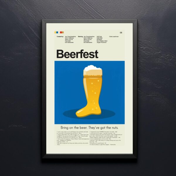 Mid-century modern style Beerfest movie poster with retro design elements
