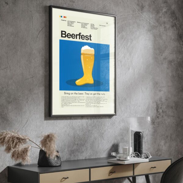 Mid-century modern style Beerfest movie poster with retro design elements