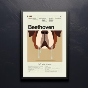 Mid-century modern Beethoven movie poster with abstract geometric design
