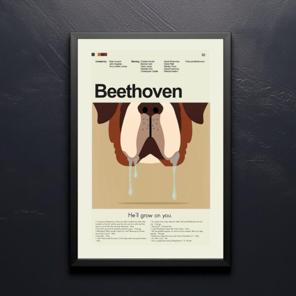 Mid-century modern Beethoven movie poster with abstract geometric design