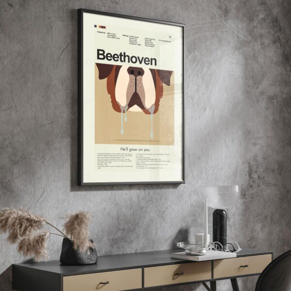 Mid-century modern Beethoven movie poster with abstract geometric design
