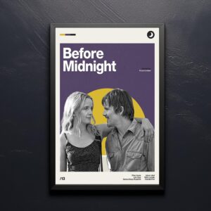 Before Midnight Movie Poster - retro mid-century artwork