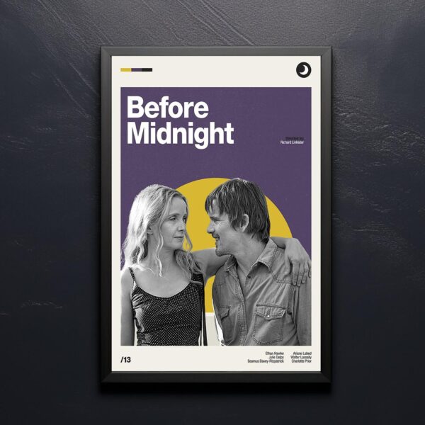 Before Midnight Movie Poster - retro mid-century artwork
