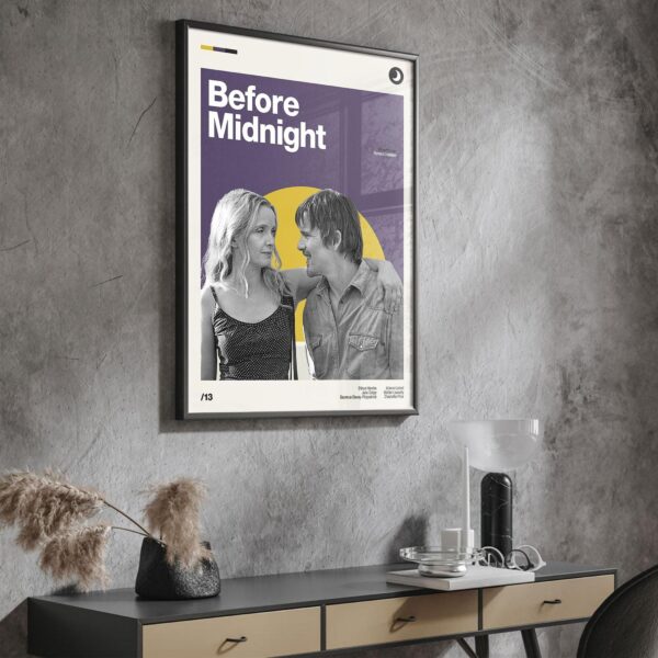 Before Midnight Movie Poster - retro mid-century artwork