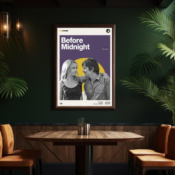 Before Midnight Movie Poster - retro mid-century artwork