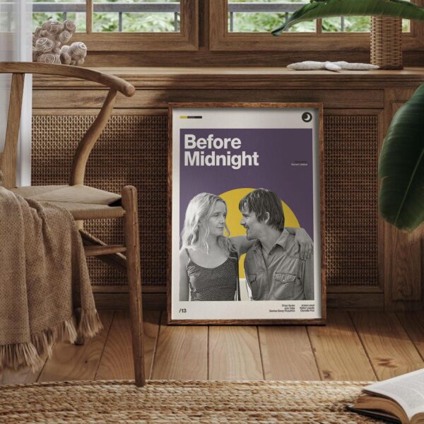 Before Midnight Movie Poster - retro mid-century artwork