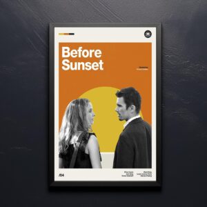 Before Sunset movie poster - mid-century modern wall art