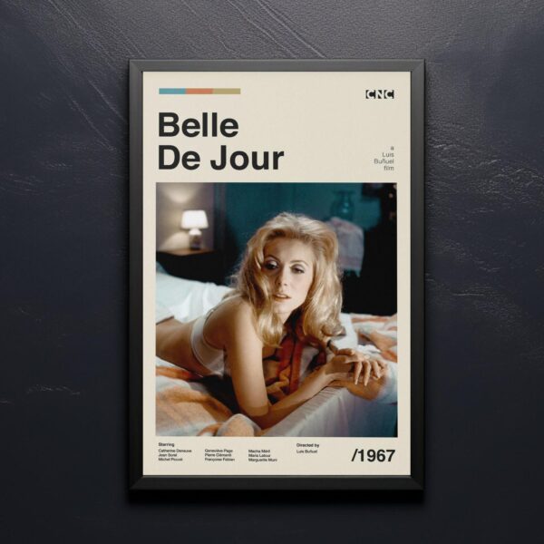Belle de Jour movie poster - mid-century style retro artwork