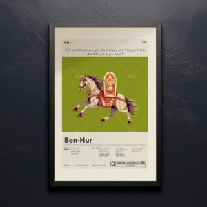 Ben-Hur movie poster showcasing 20th century mid-century modern art style