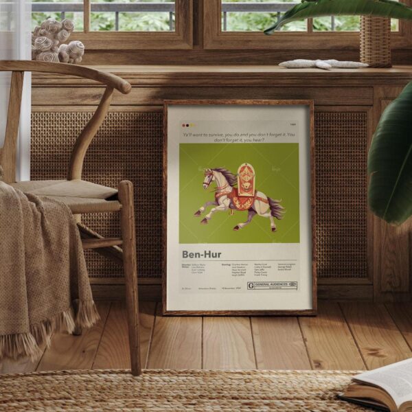 Ben-Hur movie poster showcasing 20th century mid-century modern art style