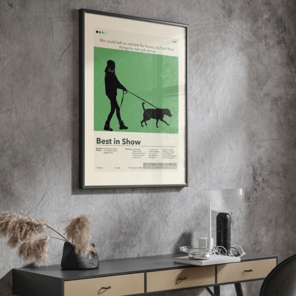 Mid-century modern Best in Show movie poster with vintage advertising style