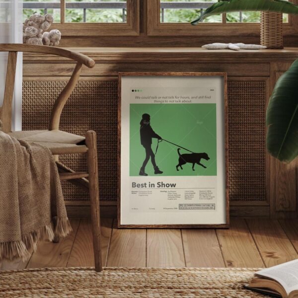 Mid-century modern Best in Show movie poster with vintage advertising style