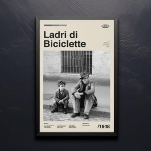 Bicycle Thieves Movie Poster - retro mid-century artwork