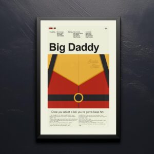 Big Daddy movie poster featuring mid-century modern house illustration